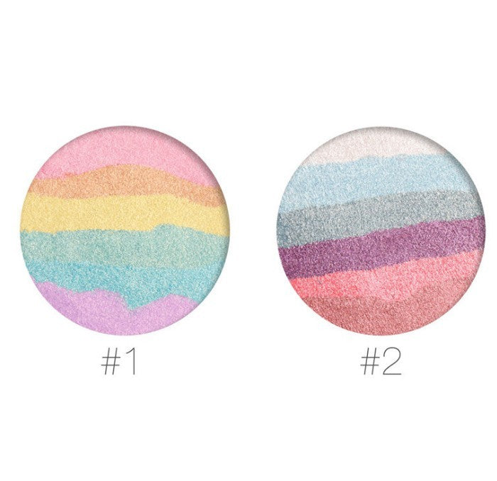 JMT-694410 Rainbow Highlighter Palette with 6 Shimmer Shades for Versatile Makeup Looks