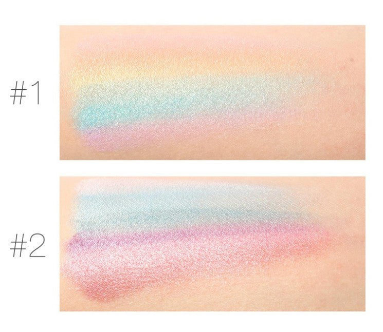 JMT-694410 Rainbow Highlighter Palette with 6 Shimmer Shades for Versatile Makeup Looks