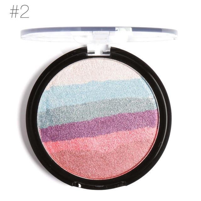 JMT-694410 Rainbow Highlighter Palette with 6 Shimmer Shades for Versatile Makeup Looks