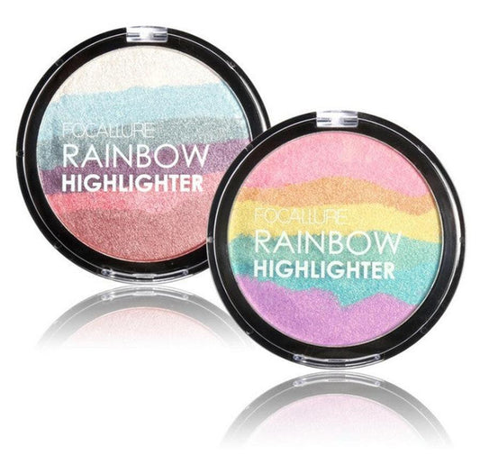 JMT-694410 Rainbow Highlighter Palette with 6 Shimmer Shades for Versatile Makeup Looks