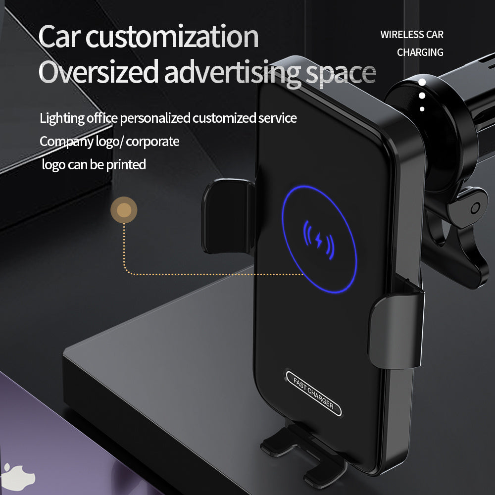 JMT-694666 15W Wireless Car Charger with Auto Clamping Phone Mount for Qi-Compatible Devices