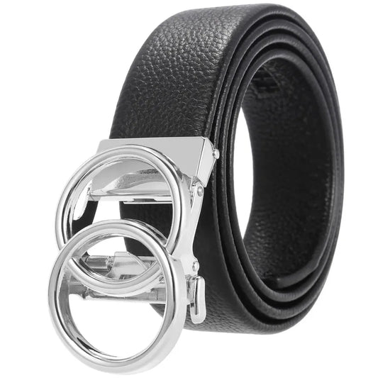 JMT-694730 Adjustable Casual Self-Buckle Belt for Men in Black