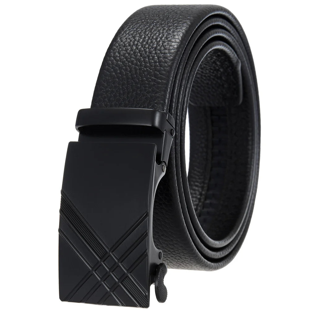 JMT-694730 Adjustable Casual Self-Buckle Belt for Men in Black