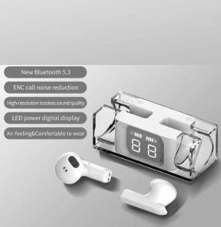 JMT-694794 Calus 6 Pro Wireless Earbuds with Bluetooth 5.3 and Transparent Charging Case