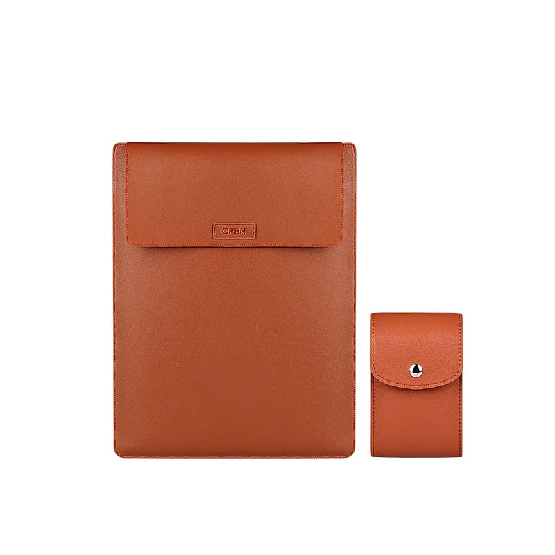 JMT-694794 Slim Waterproof PU Leather Laptop Sleeve with Stand and Mouse Pad