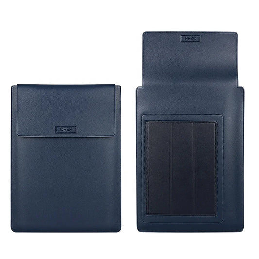 JMT-694794 Slim Waterproof PU Leather Laptop Sleeve with Stand and Mouse Pad