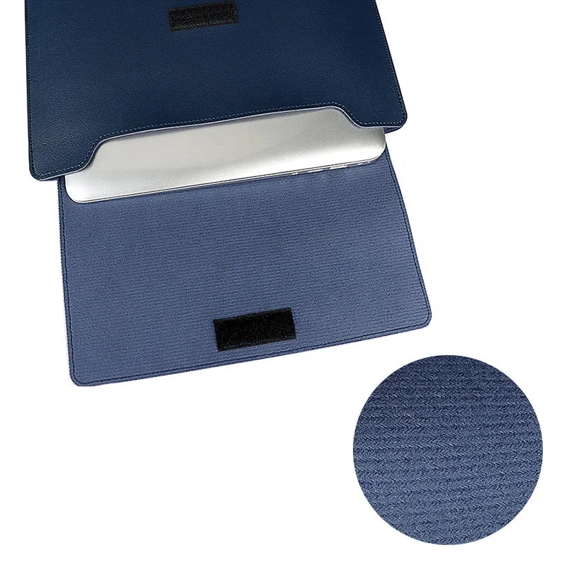 JMT-694794 Slim Waterproof PU Leather Laptop Sleeve with Stand and Mouse Pad
