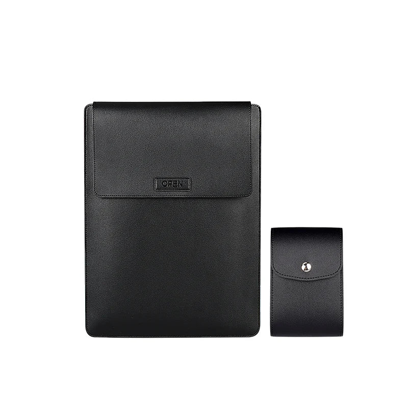 JMT-694794 Slim Waterproof PU Leather Laptop Sleeve with Stand and Mouse Pad