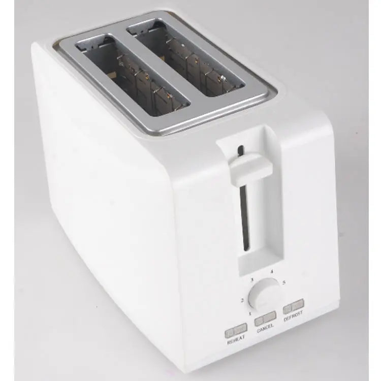 JMT-694922 Compact 750W White 2-Slice Plastic Bread Toaster for Efficient Toasting
