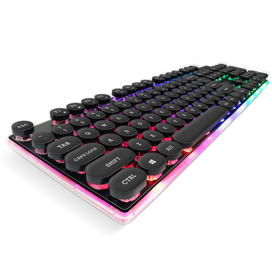 JMT-695306 Luminous Backlit Mechanical Gaming Keyboard with 104 Keys - USB Wired Connection