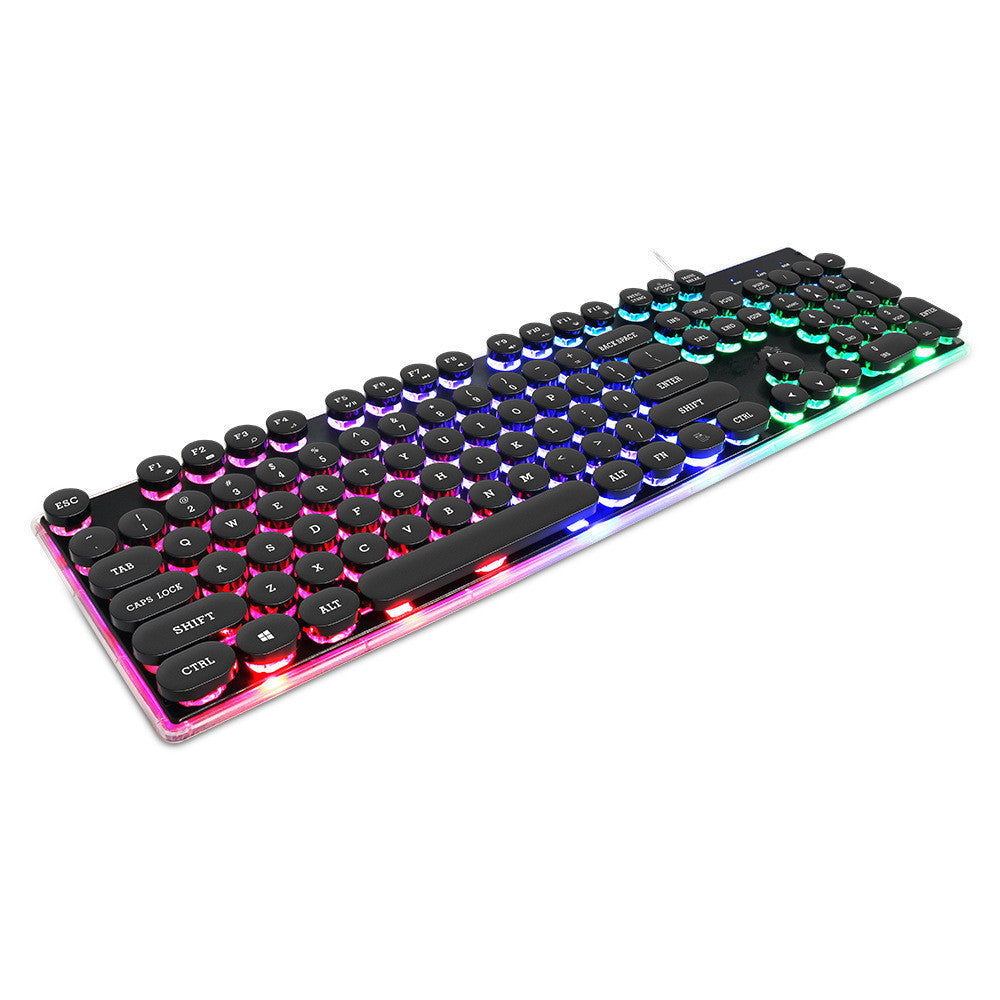 JMT-695306 Luminous Backlit Mechanical Gaming Keyboard with 104 Keys - USB Wired Connection
