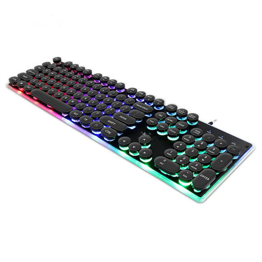 JMT-695306 Luminous Backlit Mechanical Gaming Keyboard with 104 Keys - USB Wired Connection