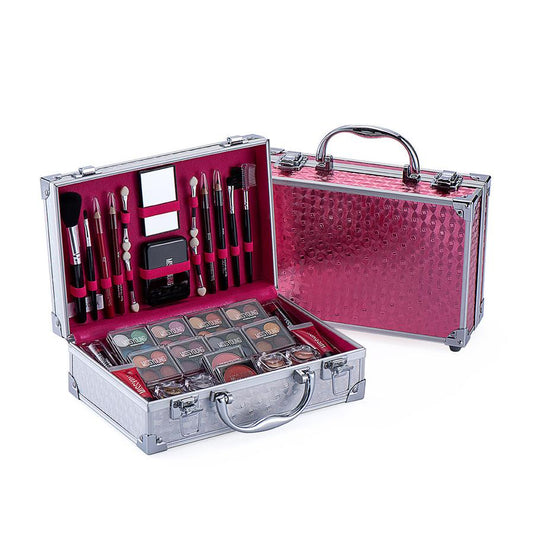 JMT-695562 Colorful Eyeshadow and Lipstick Cosmetics Set with Blush, Gloss, and Tools
