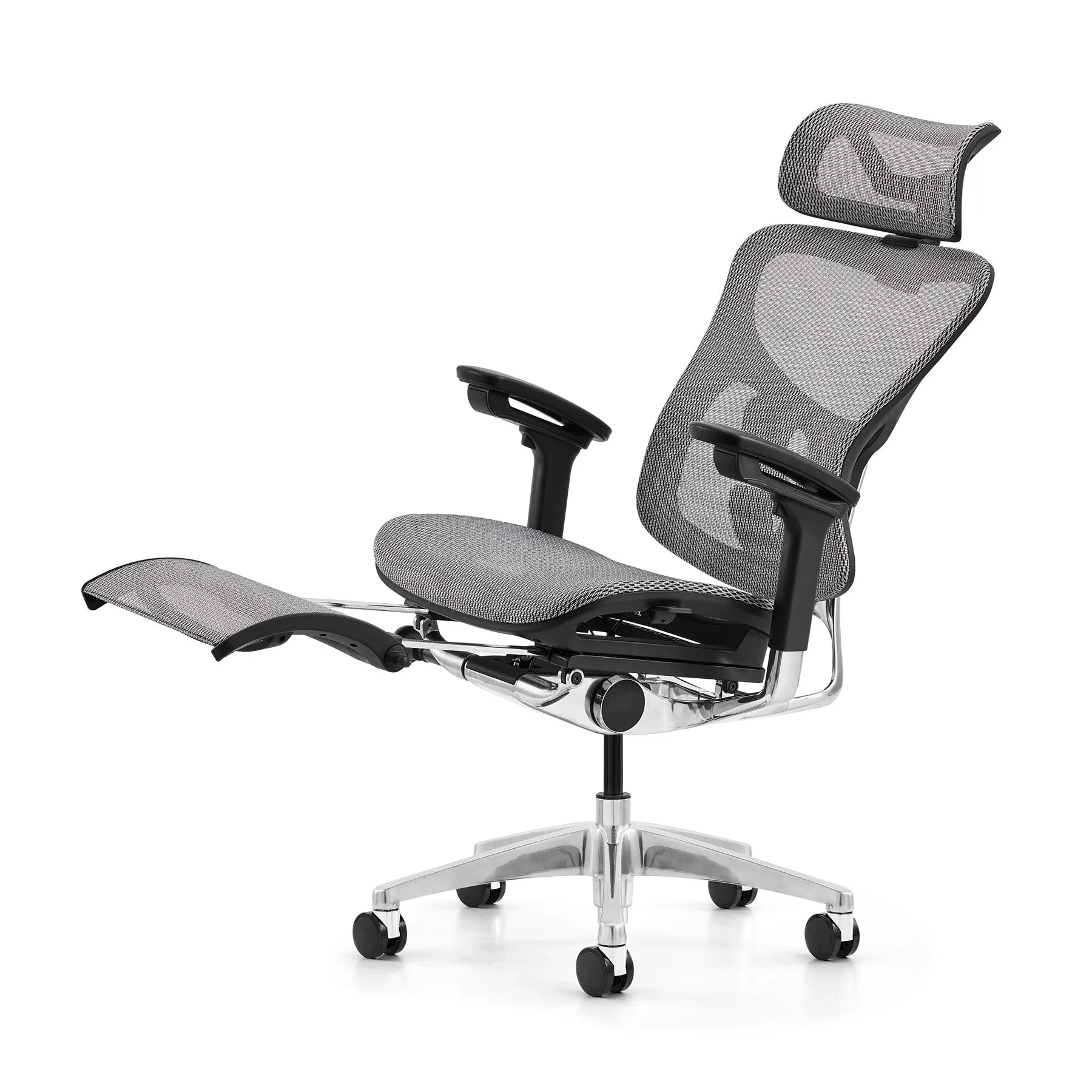 JMT-695562 Ergonomic High Back Grey Mesh Swivel Chair with Footrest for Home Office and Executive Use