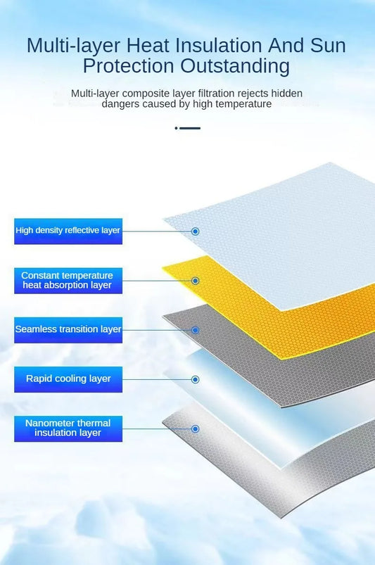 JMT-695754 Custom Silver Titanium Car Sunshade for Heat Insulation and UV Protection - Foldable Front Windshield Cover
