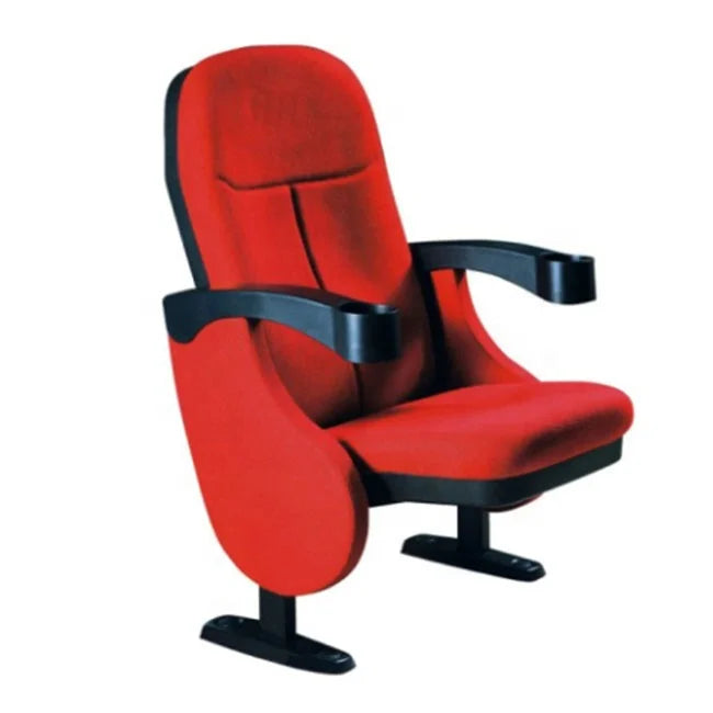 JMT-695882 Theater Auditorium Chair with Fabric Cover, PU Foam Seating and Wooden Armrests