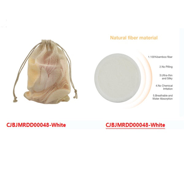 JMT-696266 Bamboo Cotton Remover Pads - Double Velvet, 8cm Regular Size