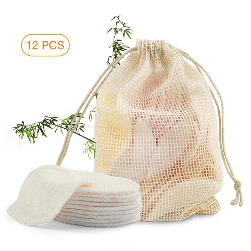 JMT-696266 Bamboo Cotton Remover Pads - Double Velvet, 8cm Regular Size