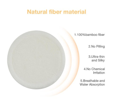 JMT-696266 Bamboo Cotton Remover Pads - Double Velvet, 8cm Regular Size
