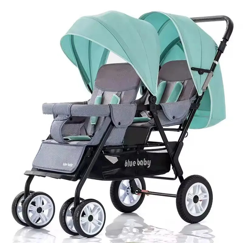 JMT-696266 Lightweight Folding Twin Baby Stroller with Adjustable Seating Options for Infants and Toddlers