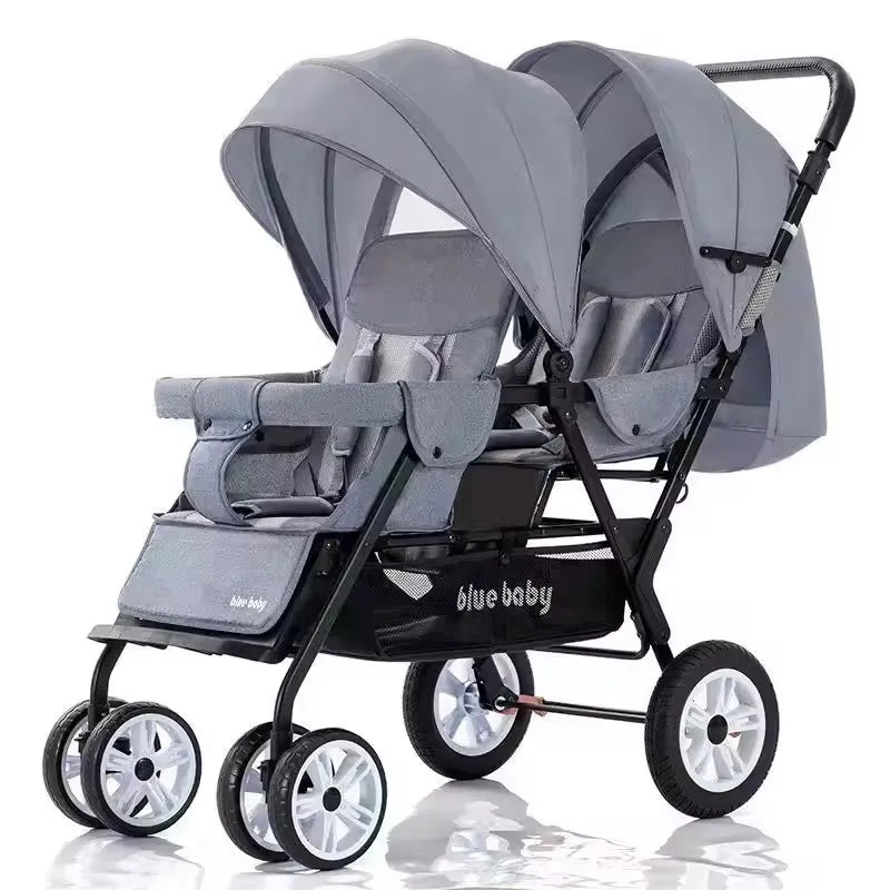 JMT-696266 Lightweight Folding Twin Baby Stroller with Adjustable Seating Options for Infants and Toddlers
