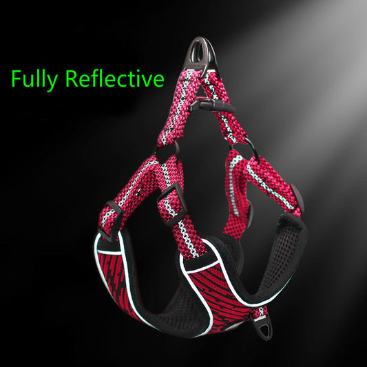 JMT-696458 Reflective Pet Chest Strap for Safety and Comfort - Durable Cloth Design