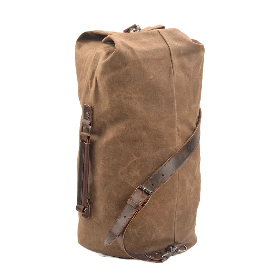 JMT-696650 Casual Retro Cylinder Bag for Short-Distance Travel in Army Green, Grey, Khaki, and Black