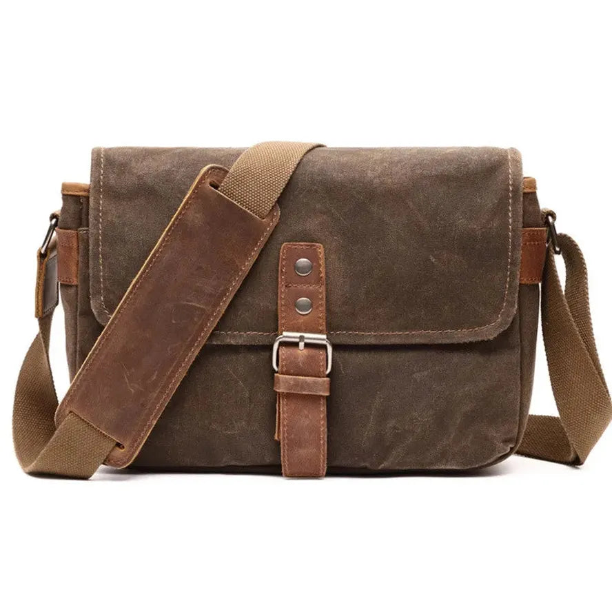 JMT-696650 Waterproof Oil Wax Canvas DSLR Camera Bag - Retro Style Microsingle Shoulder Bag