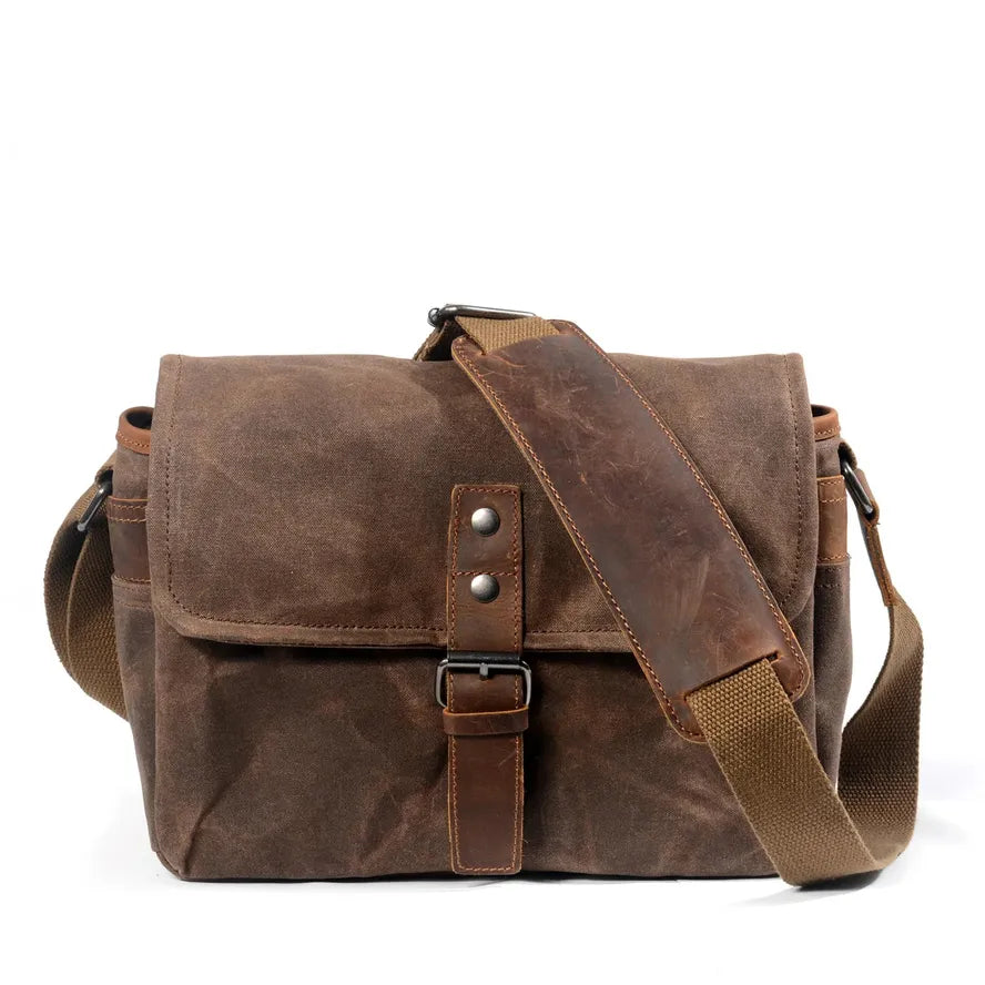 JMT-696650 Waterproof Oil Wax Canvas DSLR Camera Bag - Retro Style Microsingle Shoulder Bag