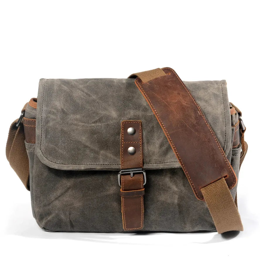 JMT-696650 Waterproof Oil Wax Canvas DSLR Camera Bag - Retro Style Microsingle Shoulder Bag