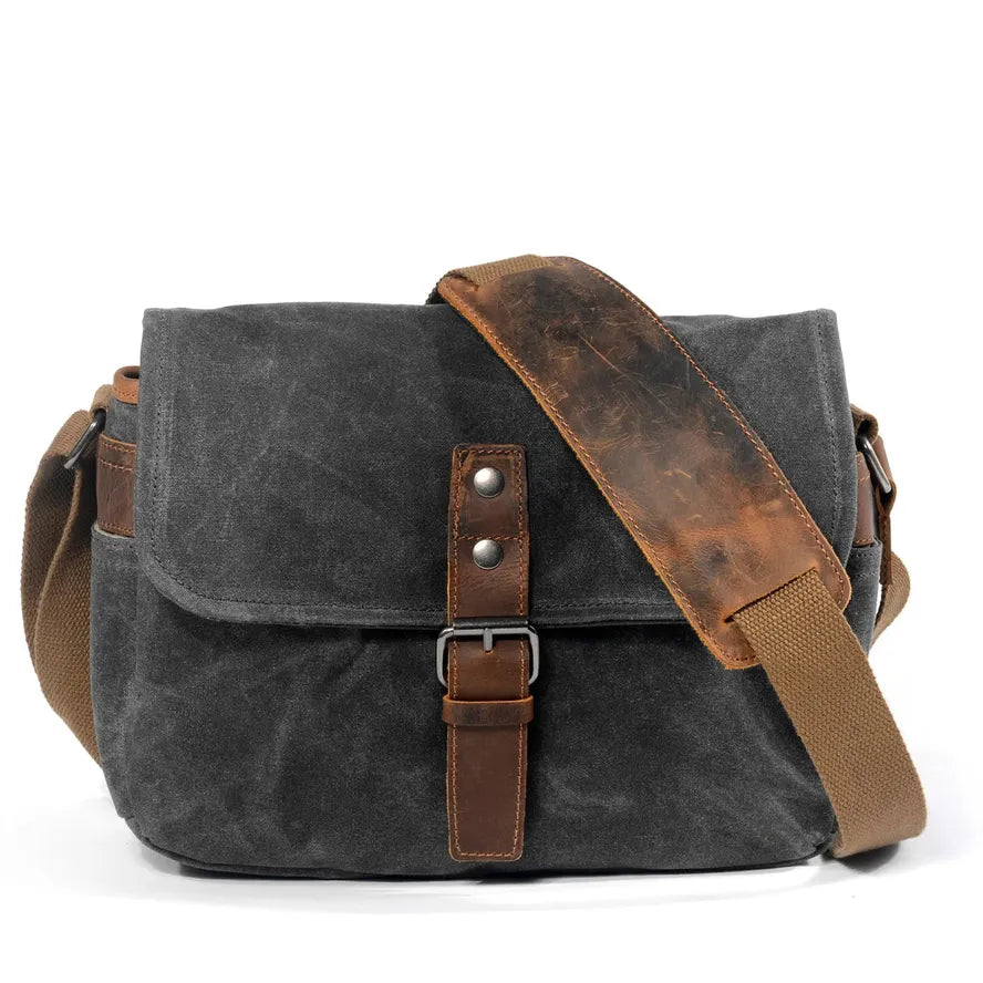 JMT-696650 Waterproof Oil Wax Canvas DSLR Camera Bag - Retro Style Microsingle Shoulder Bag
