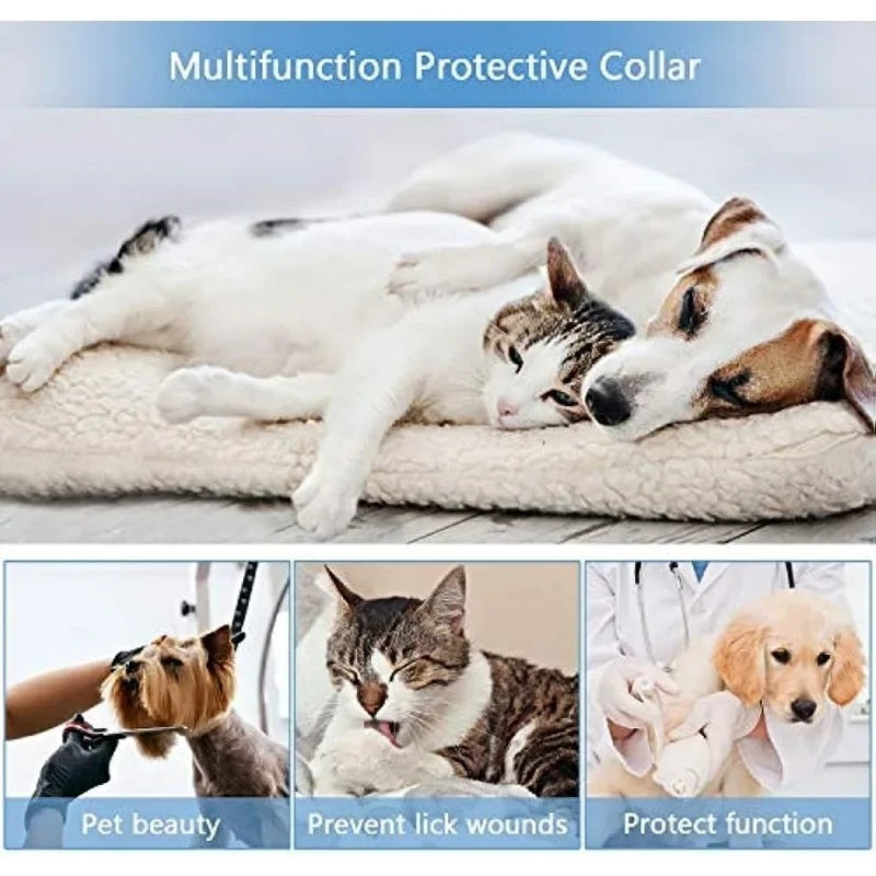 JMT-696778 Inflatable Protective Dog Collar for Post-Surgery Recovery - Soft Cone for Small to Large Pets