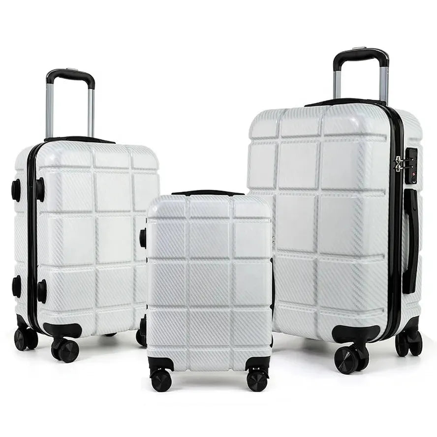 JMT-696842 Luxury ABS and PC Travel Trolley Suitcase Set with 3 to 5 Pieces in Multiple Sizes on Wheels