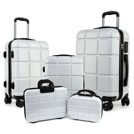 JMT-696842 Luxury ABS and PC Travel Trolley Suitcase Set with 3 to 5 Pieces in Multiple Sizes on Wheels