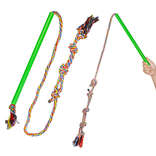 JMT-697418 Training Dog Pole - Durable Cotton Rope, Available in Small, Medium, Large Sizes, Green Color