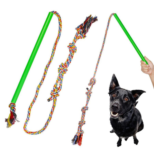 JMT-697418 Training Dog Pole - Durable Cotton Rope, Available in Small, Medium, Large Sizes, Green Color