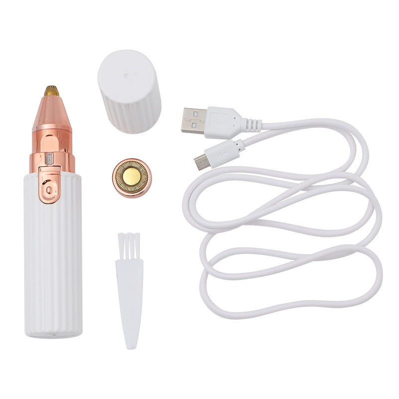 JMT-697546 2-in-1 Electric Eyebrow Trimmer and Hair Removal Device - Portable Mini Shaver for Face and Body Hair Removal