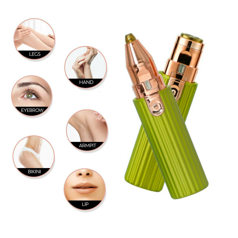 JMT-697546 2-in-1 Electric Eyebrow Trimmer and Hair Removal Device - Portable Mini Shaver for Face and Body Hair Removal