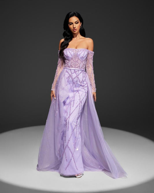 JMT-697674 Elegant Purple Evening Dress for Women - Style SH0015