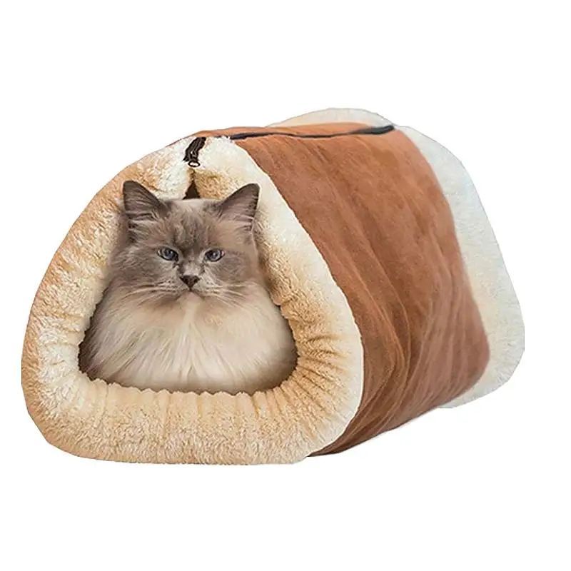 JMT-697738 Foldable Pet Bed and Tunnel for Cats and Dogs – Warm Fleece Blanket with Thermo-Reflective Material for Indoor or Outdoor Use