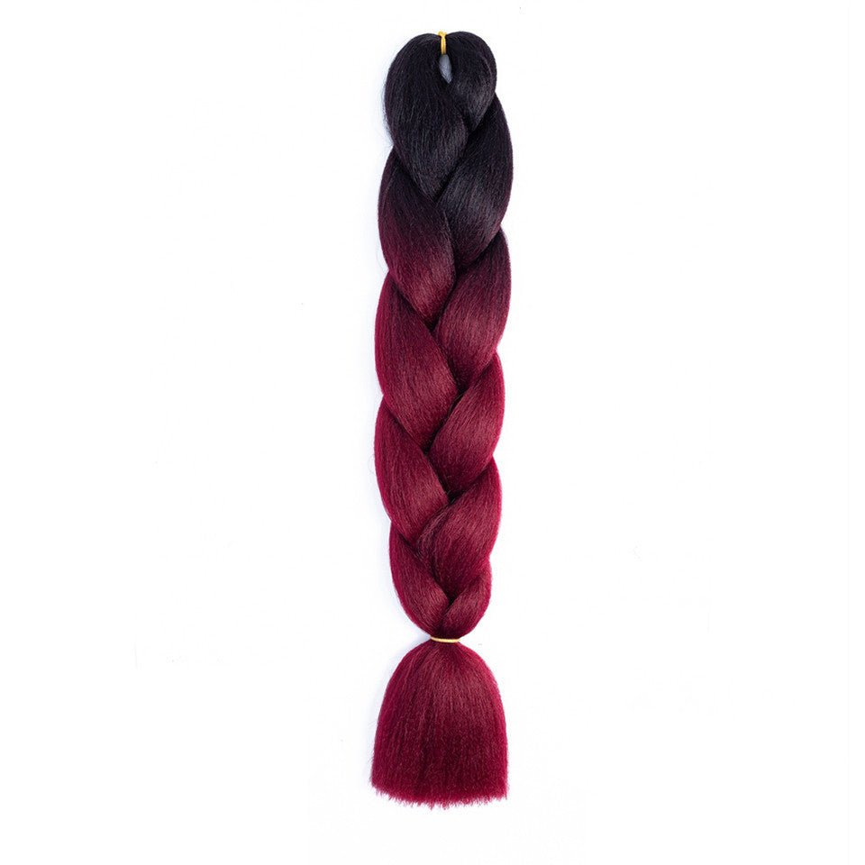 JMT-697802 Twisted Braid Hair Rope in Rose Red, Wine Red, Deep Purple, Light Purple, Light Brown, and Off-White Colors