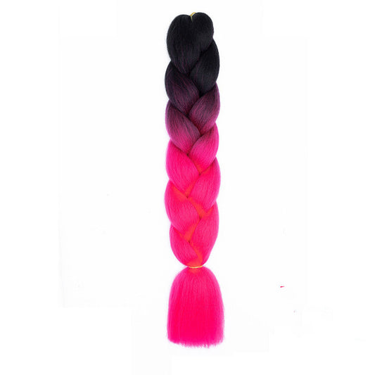JMT-697802 Twisted Braid Hair Rope in Rose Red, Wine Red, Deep Purple, Light Purple, Light Brown, and Off-White Colors