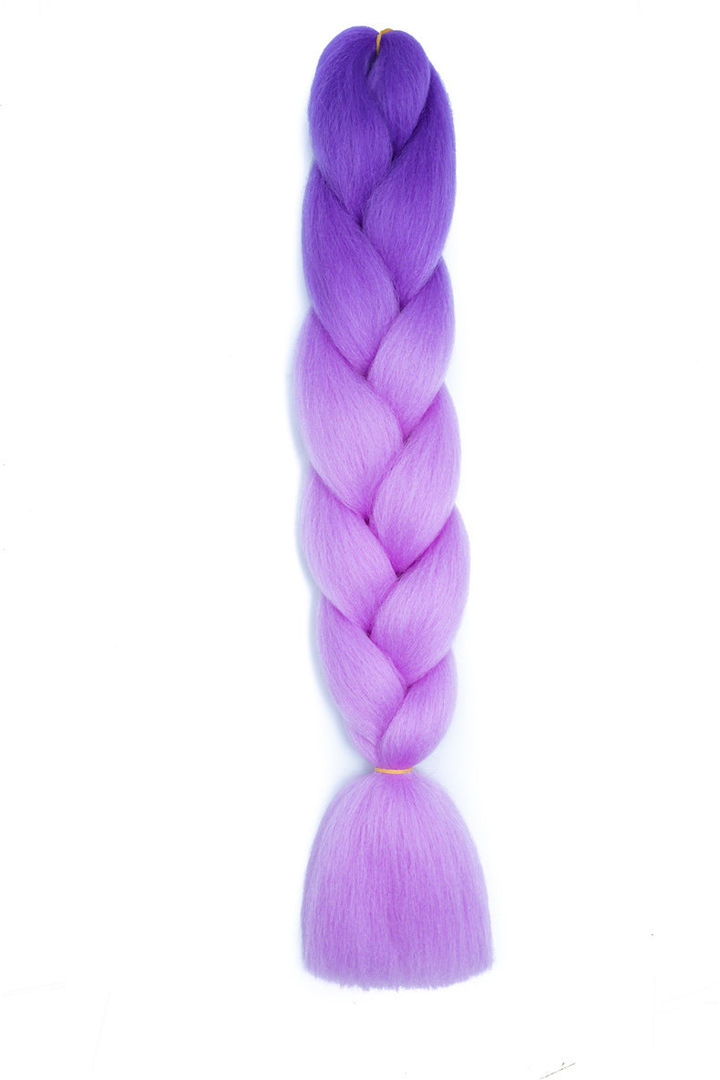 JMT-697802 Twisted Braid Hair Rope in Rose Red, Wine Red, Deep Purple, Light Purple, Light Brown, and Off-White Colors