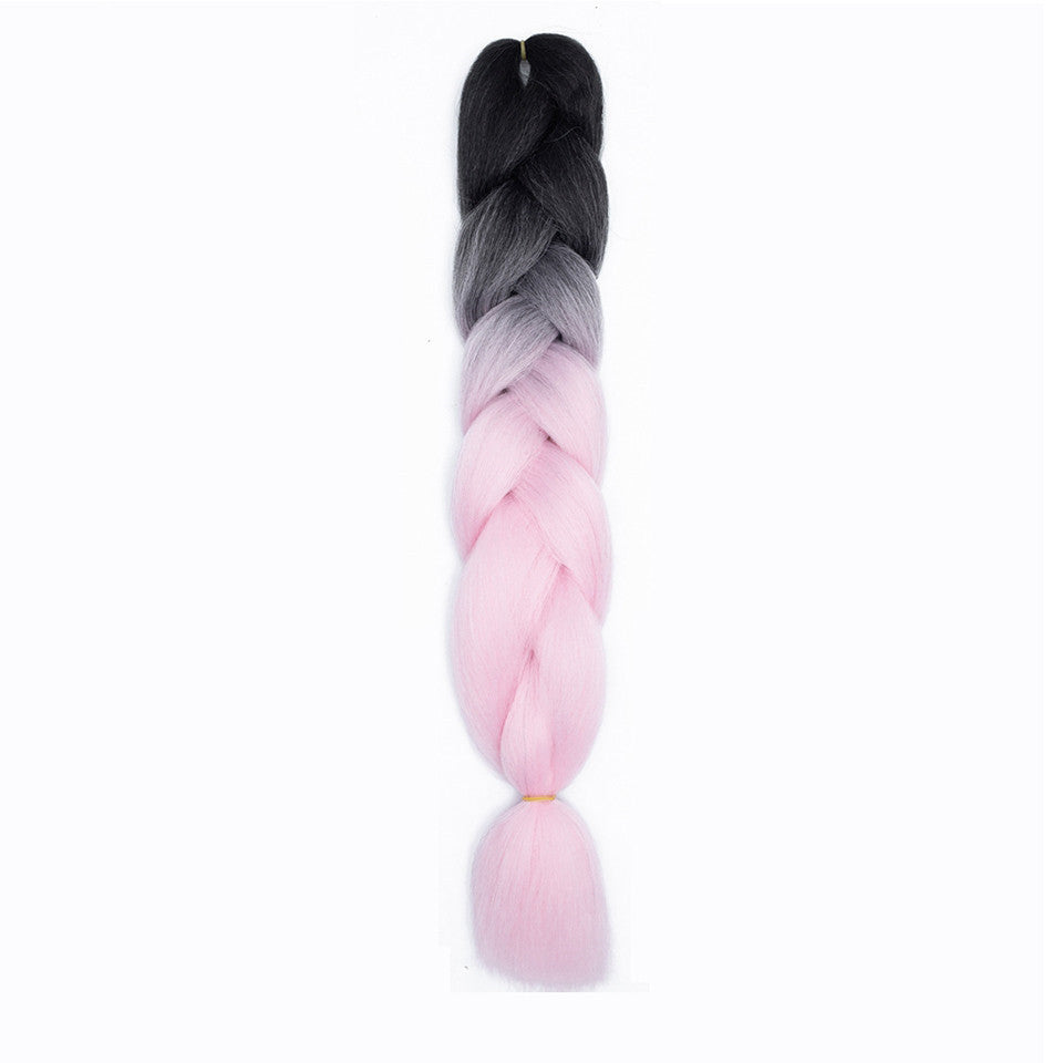 JMT-697802 Twisted Braid Hair Rope in Rose Red, Wine Red, Deep Purple, Light Purple, Light Brown, and Off-White Colors