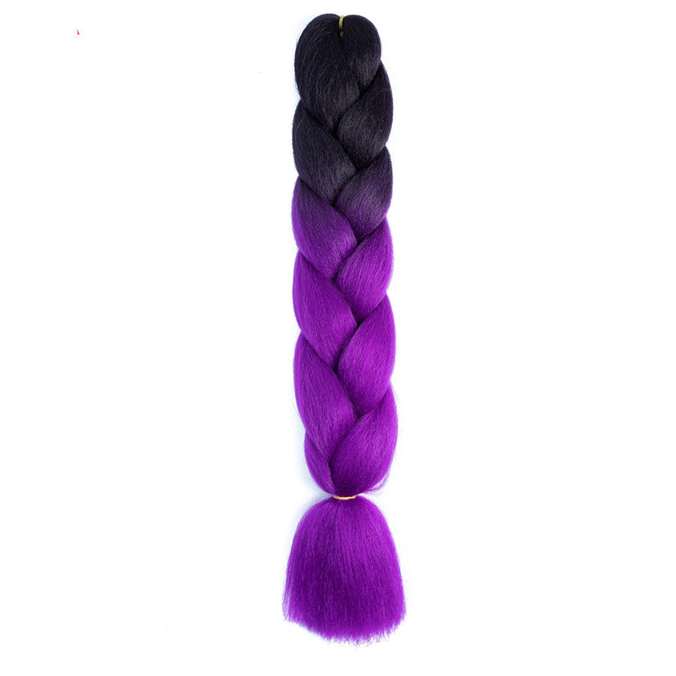 JMT-697802 Twisted Braid Hair Rope in Rose Red, Wine Red, Deep Purple, Light Purple, Light Brown, and Off-White Colors