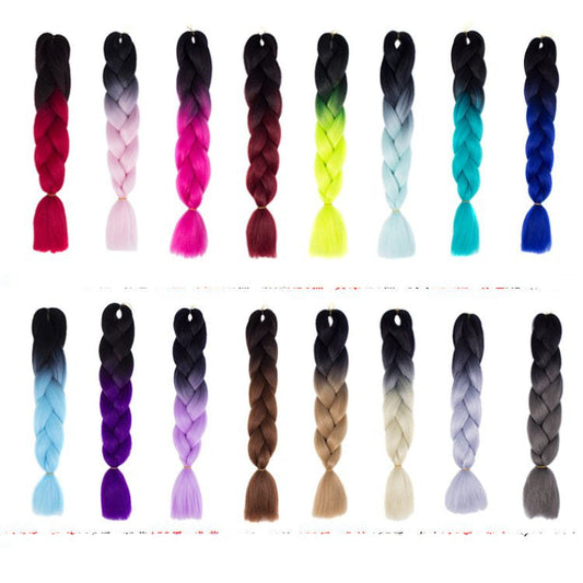 JMT-697802 Twisted Braid Hair Rope in Rose Red, Wine Red, Deep Purple, Light Purple, Light Brown, and Off-White Colors