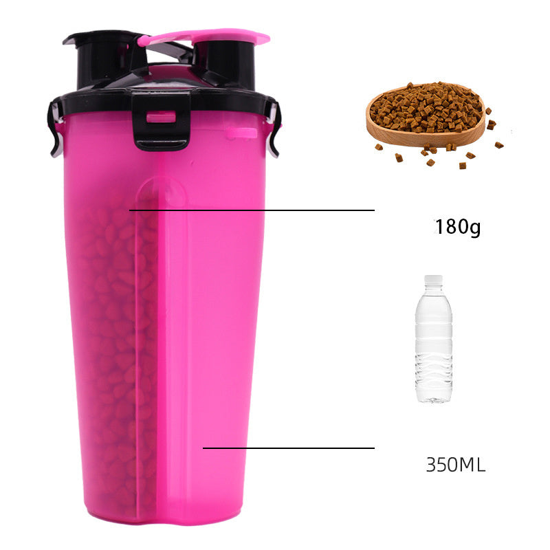 JMT-698250 Portable 2-in-1 Dog Water and Food Cup with 350ml Water and 250g Food Capacity