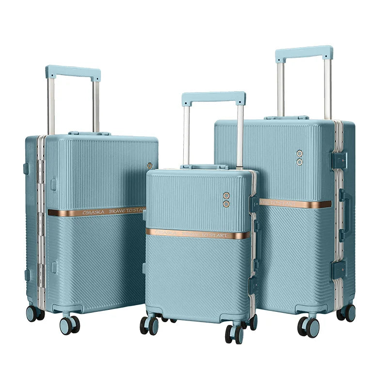 JMT-698314 Durable Aluminium PC Travel Suitcase - 20, 24, 28 Inch Spinner Luggage for Men
