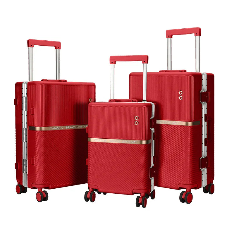 JMT-698314 Durable Aluminium PC Travel Suitcase - 20, 24, 28 Inch Spinner Luggage for Men