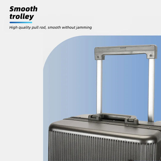 JMT-698314 Durable Aluminium PC Travel Suitcase - 20, 24, 28 Inch Spinner Luggage for Men
